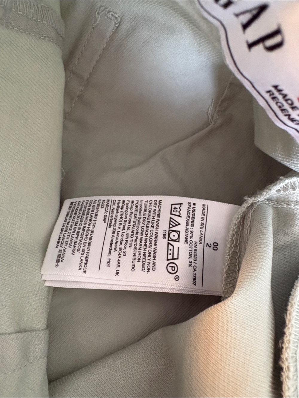 GAP Wide-Leg High Rise Stride Ankle Pants Light Mint 00 Jeans NEW Spring Preppy - Picture 8 of 8
